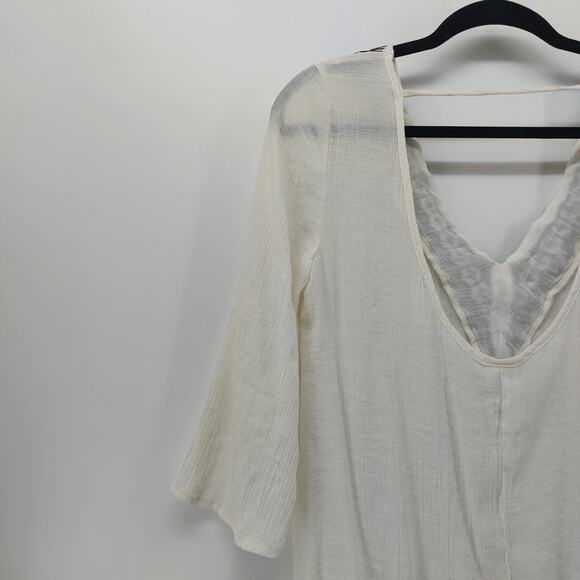 Kona Sol Cover Up Plum Purple Tassel Trim Boho Embroidered M - Picture 10 of 16